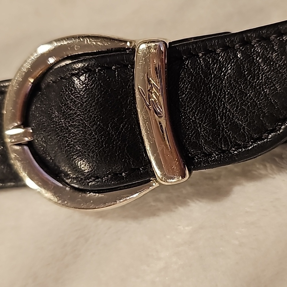 Stone Mountain black leather shoulder bag adjustable strap excellent condition - Picture 3 of 13